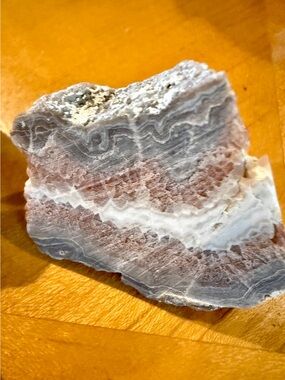 Natural Pink and Gray Banded Agate Decorative Accent